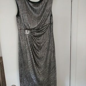 Silver on Black Party Dress